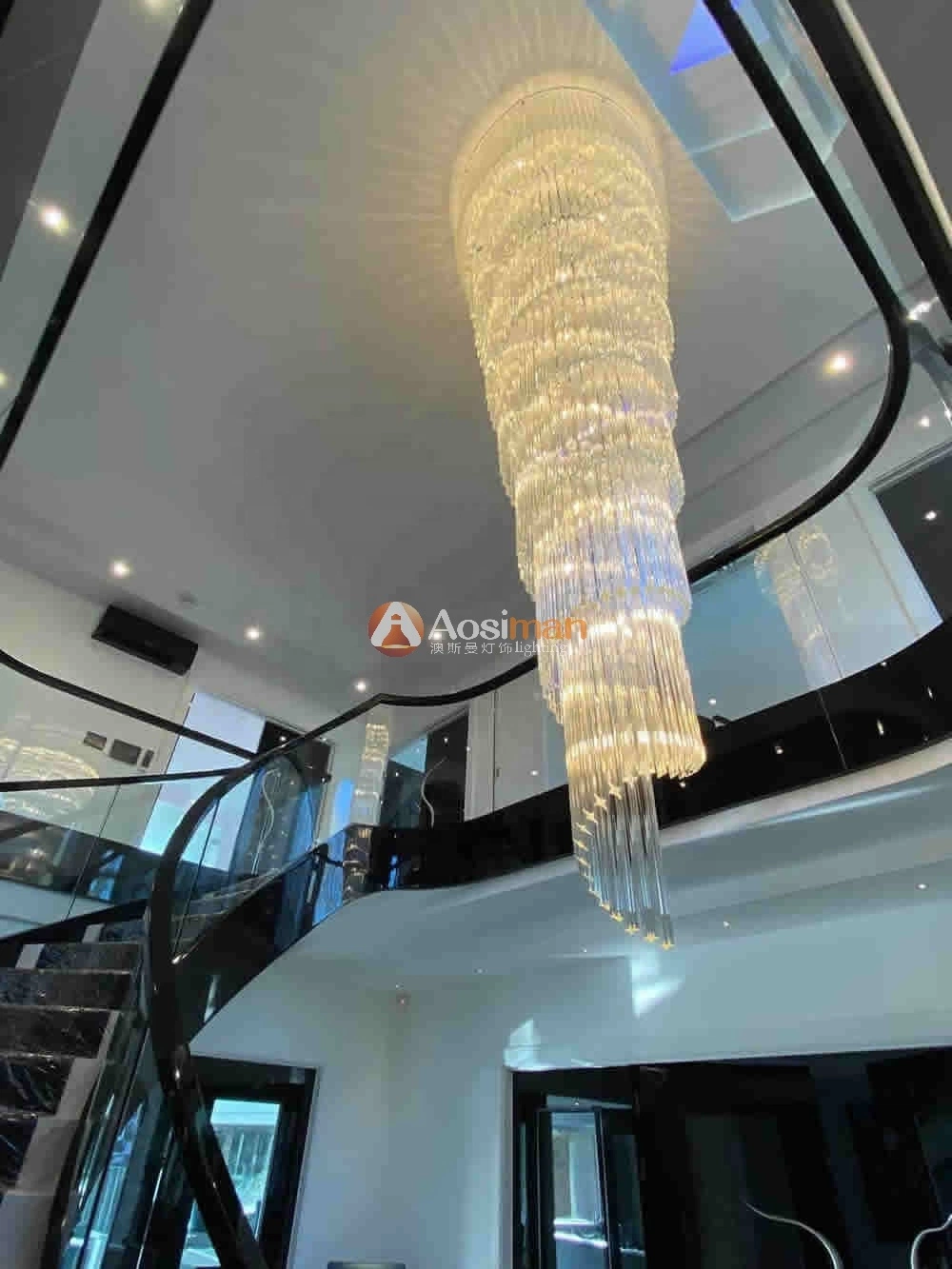 Grandes lumières pendentif chandelier LUXURY éclairage lustres en cristal long