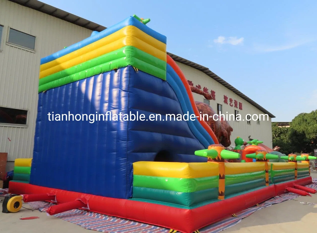 15X10m Dinosaur Giant Inflatable Jumping Bouncy Castle Slide