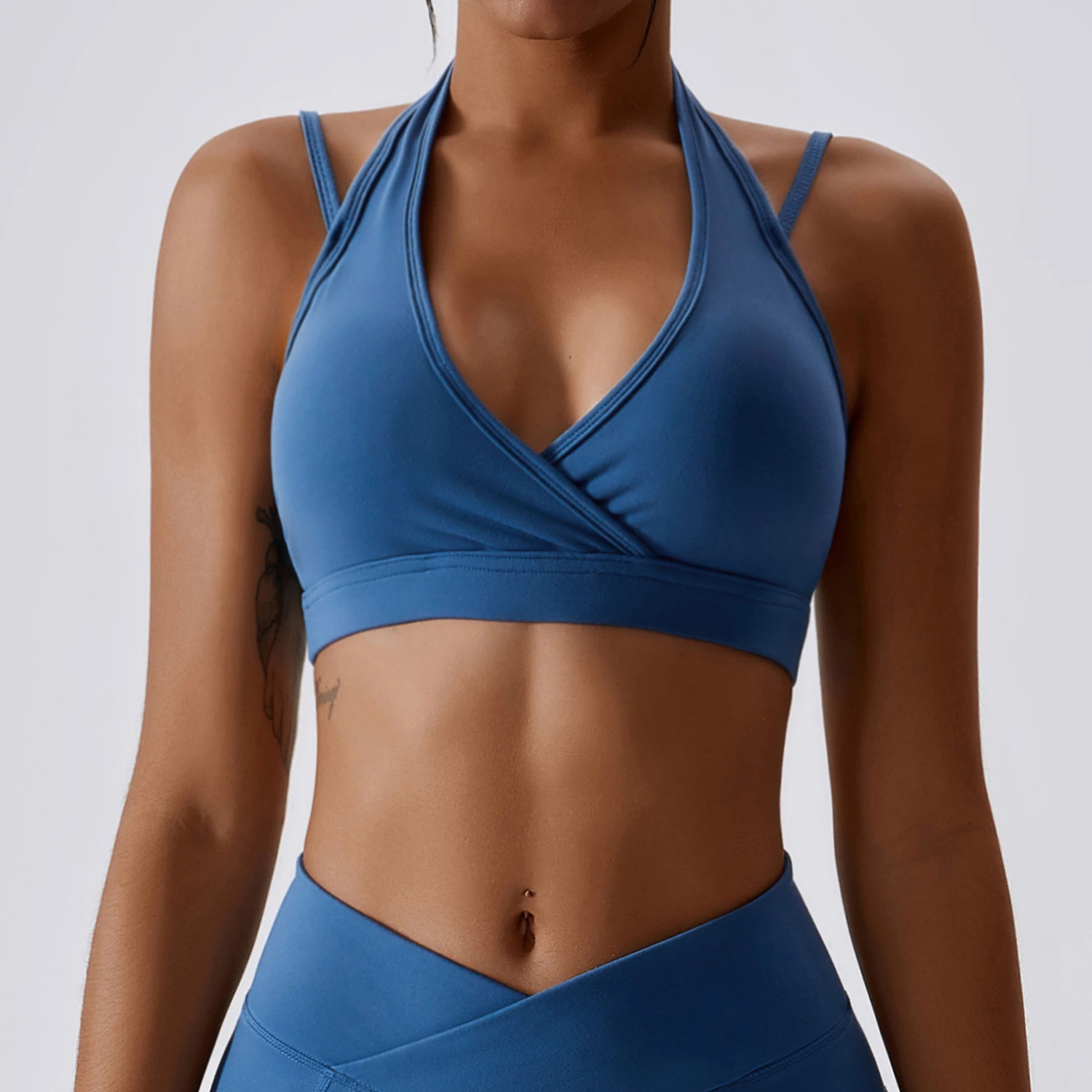 Brassière de sport pour femmes entraînement Nylon Spandex compression vêtements de yoga Soutien-gorge