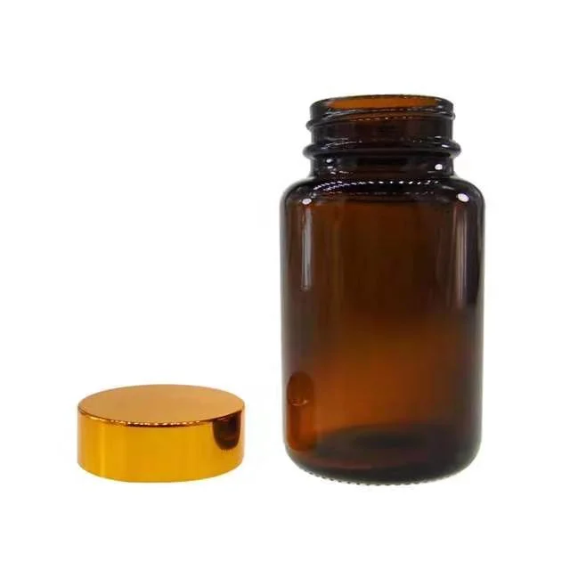 60ml 75ml 100ml 120ml 150ml 200ml 250ml 300ml 400ml 500ml Amber Packer Glass Bottle Vitamin Pill Bottle Round