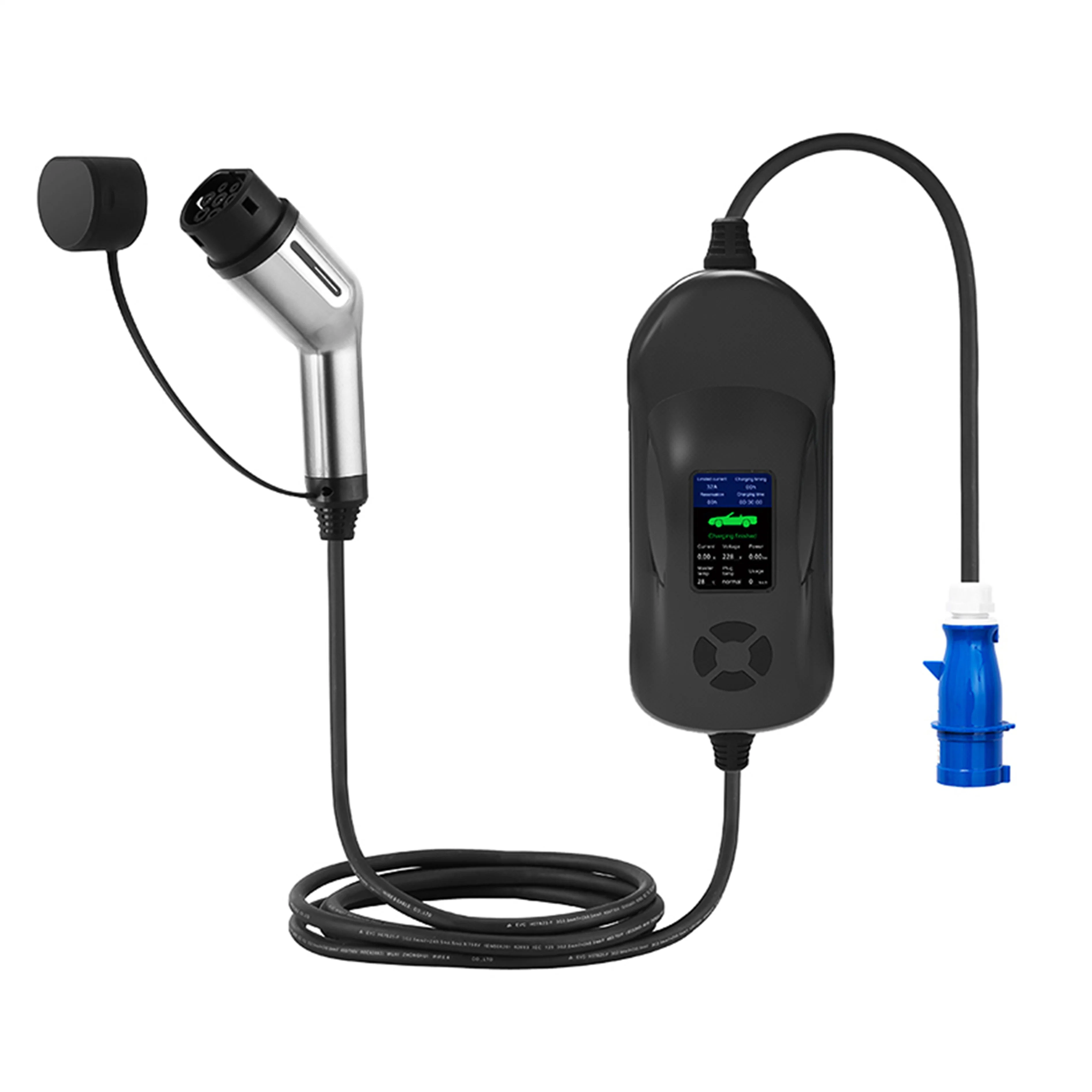 Cargador EV portátil para exteriores 2,2kW 10A personalizado con cable 5m