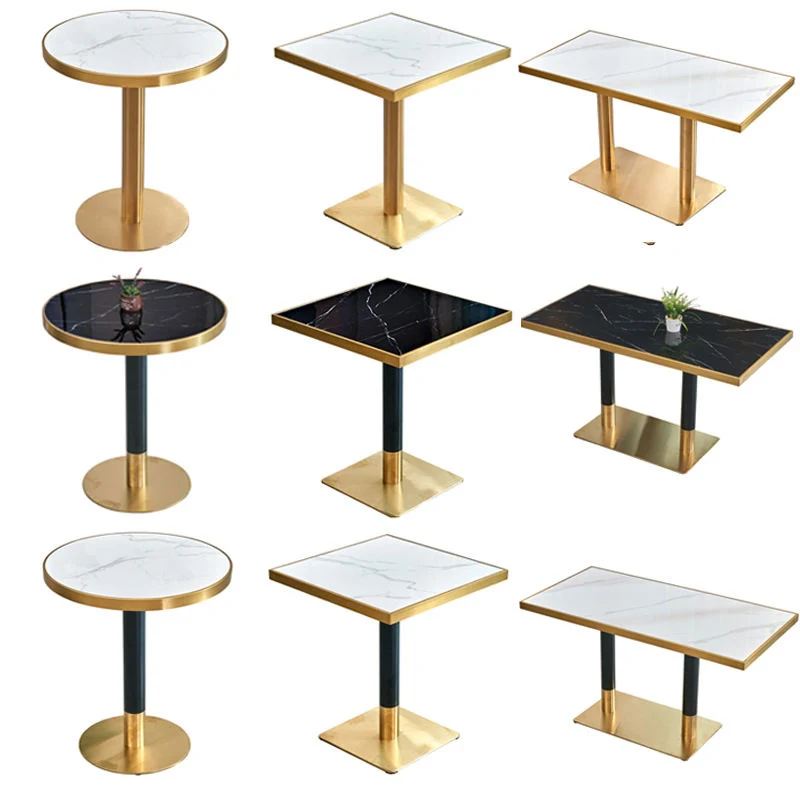 Modern Cafe Table Chairs Fast Food Dining Table Restaurant Set Furniture Bar Pub Table Chairs with Metal Leg