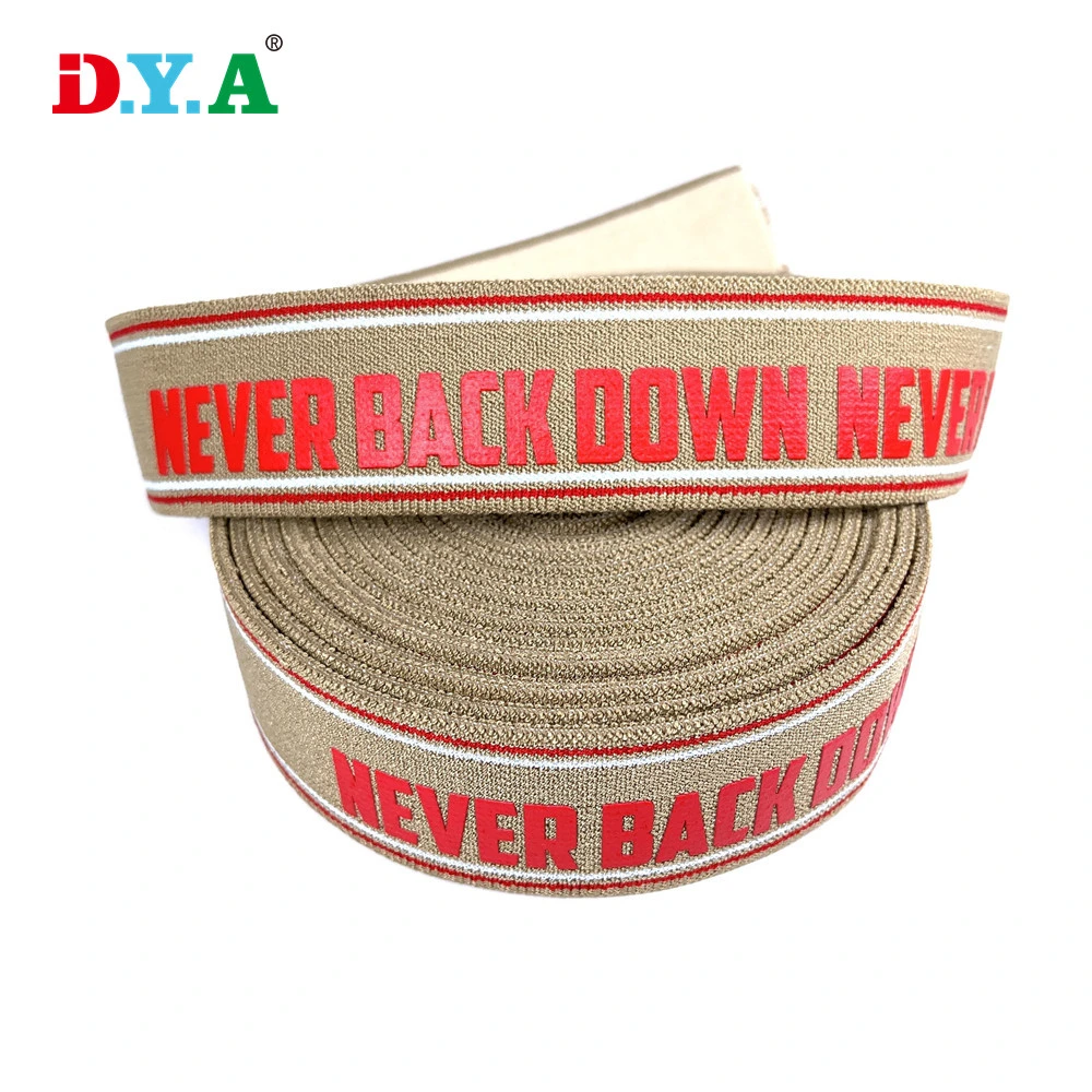 Custom 3.8cm Wide Stretchable Luggage Elastic Straps Polyester Rubber Printed Elastic Band for Garment Bags