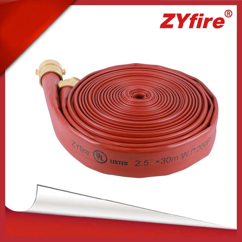 Flexible NBR Bending Wear Resistant Lay Flat Hose with Brass Aluminum America Threaded Coupling