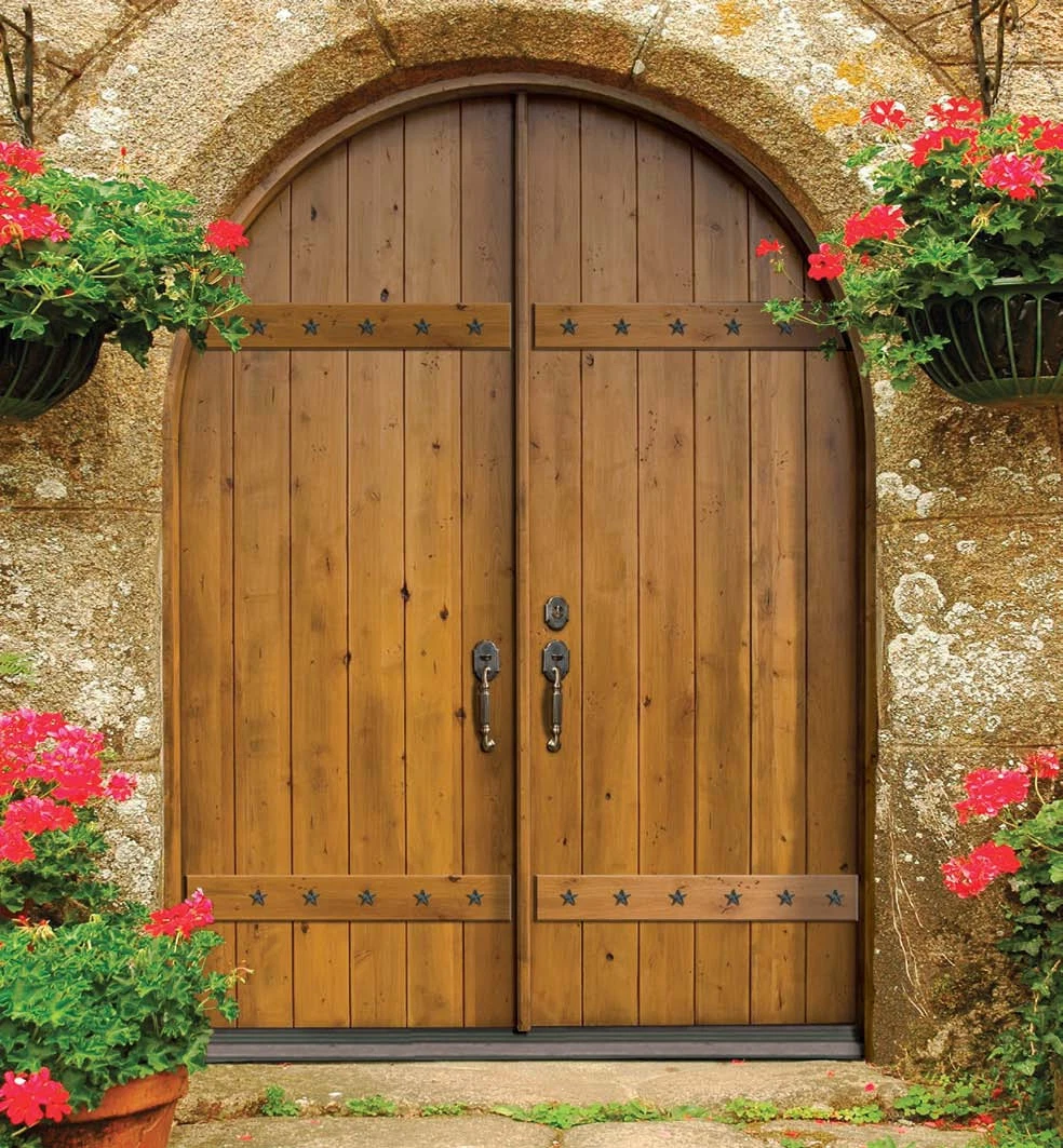 Prima Customized Entrance Door Safety Solid Oak Rubber Wood Door