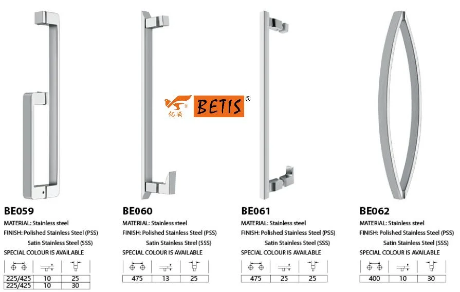 ASTM-Standard Edelstahl Back-to-Back Zuggriff für Duschglas