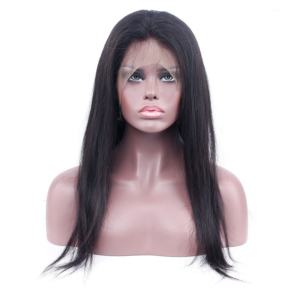 High quality/High cost performance  Peruvian Straight Remy Human Hair Wigs with Baby Hair 12--24inch Natural Black Color Density 150% 360 Lace Frontal Wigs