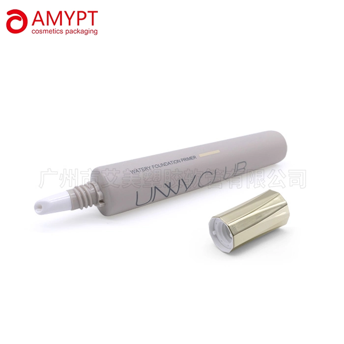 Customized Long Nozzle Eye Cream Squeeze Tube with Big Gilded Cap