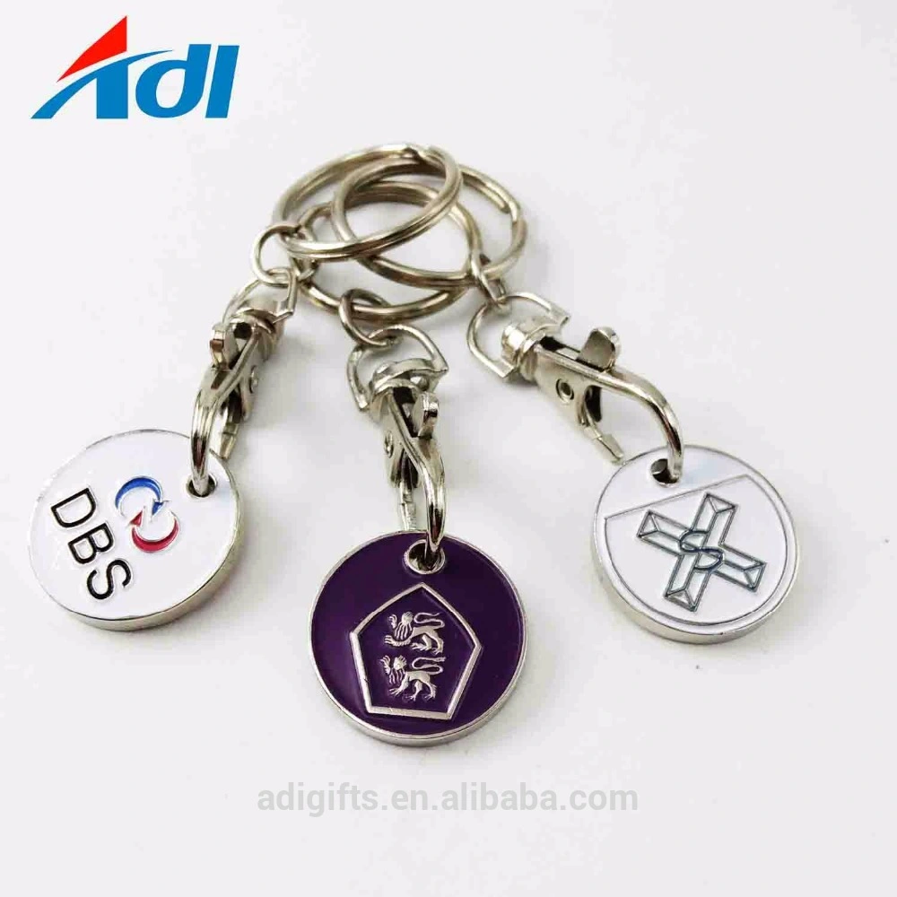 Custom Car Key Ring Trolley Token Metal Coin Holder for Sale