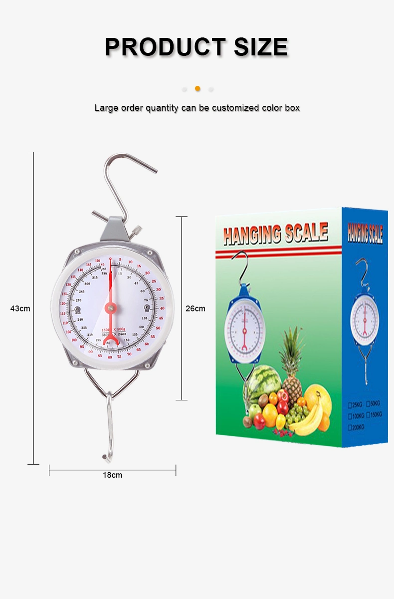 Diseño clásico de alta calidad de 25kg 50kg de 100kg 200kg de capacidad mecánica Báscula colgante