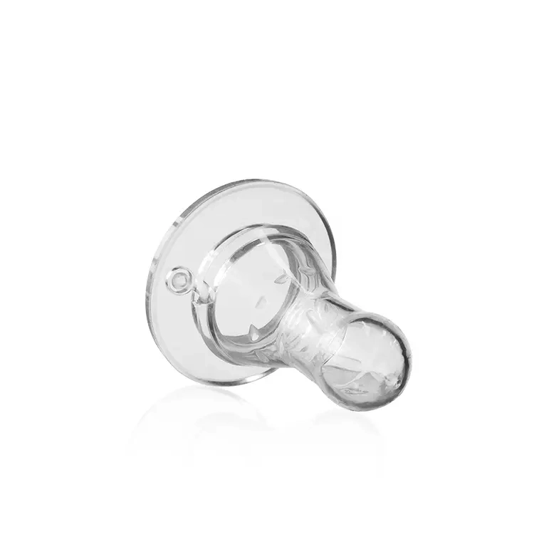 Tétine de biberon standard transparente en silicone alimentaire de qualité supérieure à 100% pour bébé.