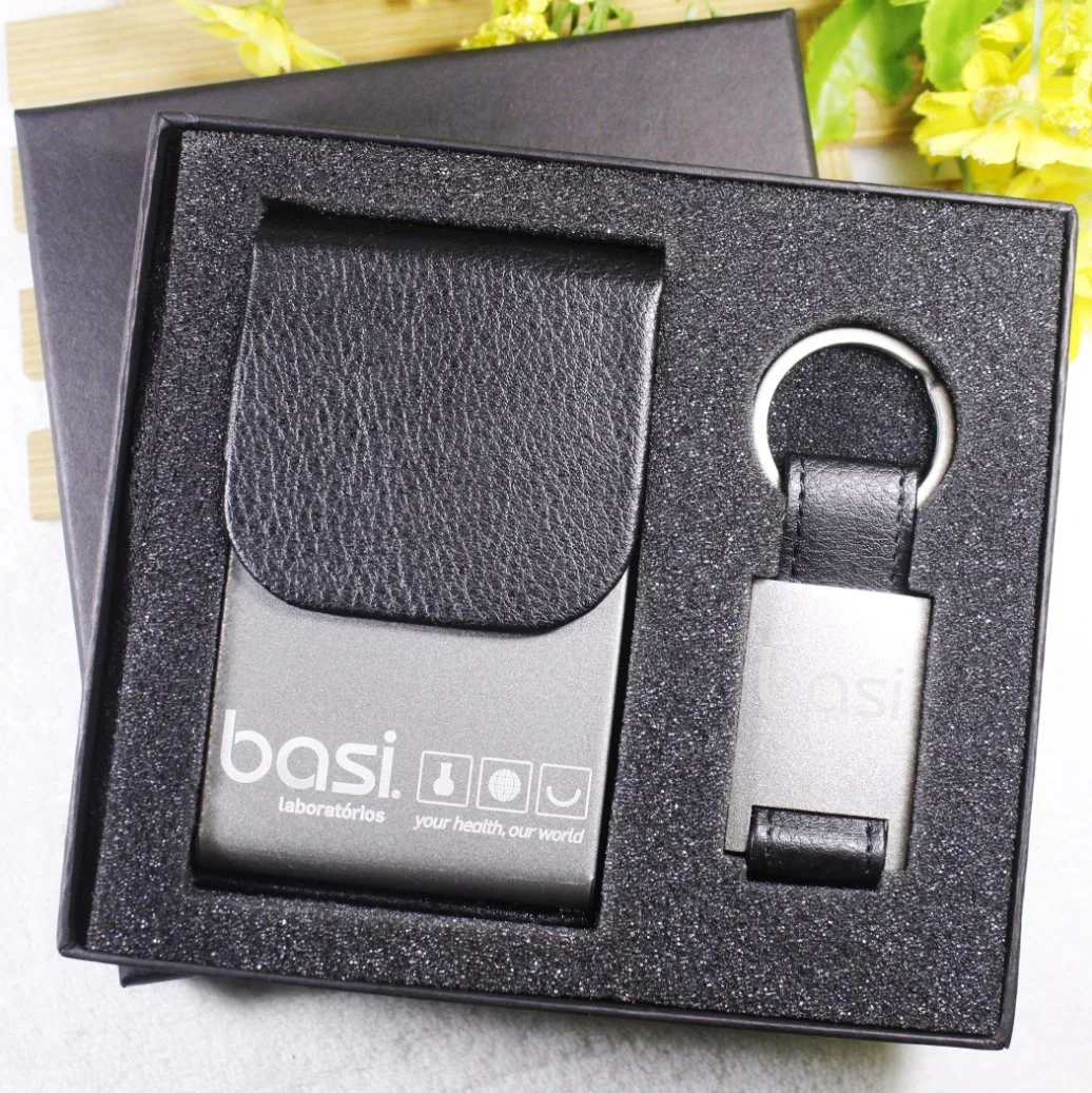 Leather Gift Set With Pen Business Card Case And Key Chain