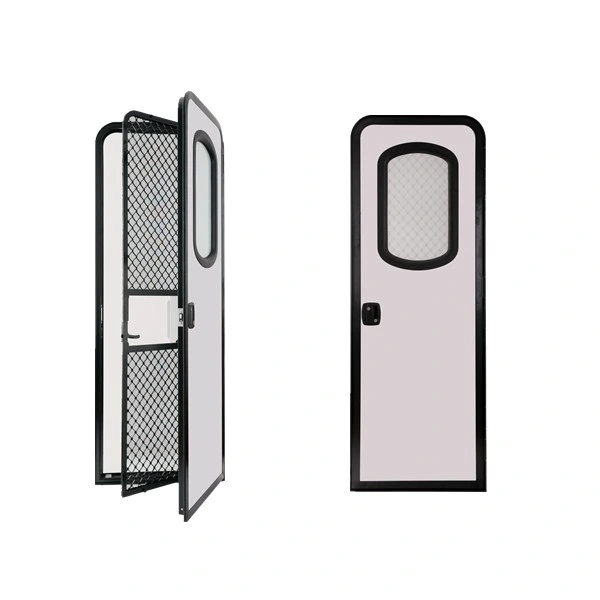 Maygood RV Accesorios al por mayor Campamento de aluminio remolque Caravana RV Entrada Puerta con Mosquitera