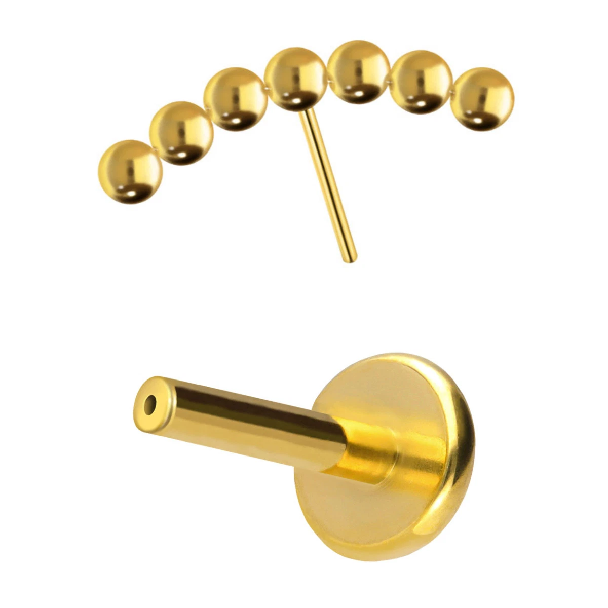 وحدة توصيل التيتانيوم Labret مع كرات Push Pin 7 Fit to شفة الأنف الأذن الجسم ثقب مجوهرات الأزياء