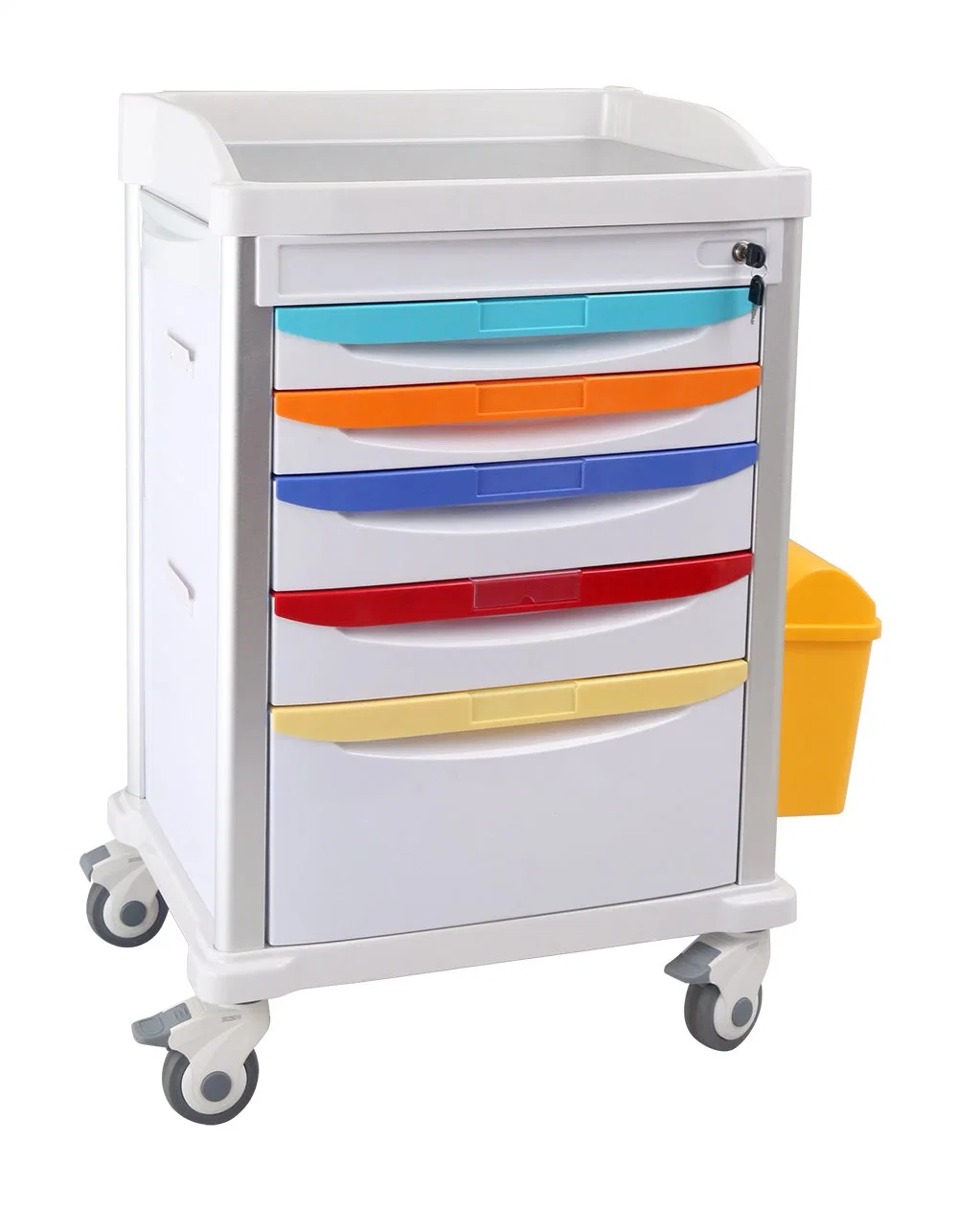 ABS Medicine Distribution Trolley and Cart with Drawers for Medical, Emergency, Logistic, Laundry, Treatment, Anesthesia as Hospital Equipment- E