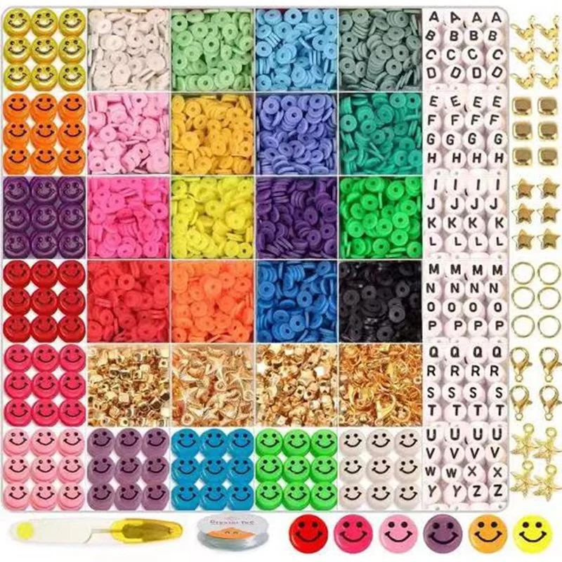 Ton Polymer Perlen Flache Runde Spacer Heishi Craft Kit