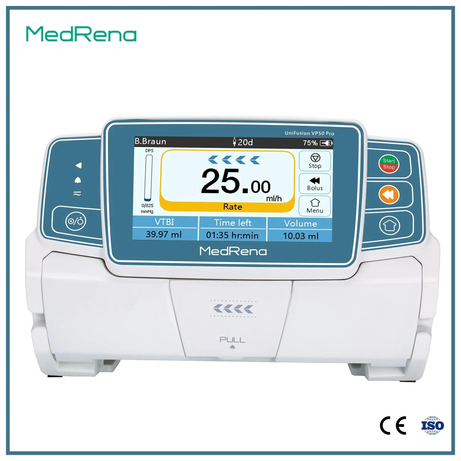 Infusion Pump High Accurate 12 Working Modes with 4.3 Inch Big Touch Screen