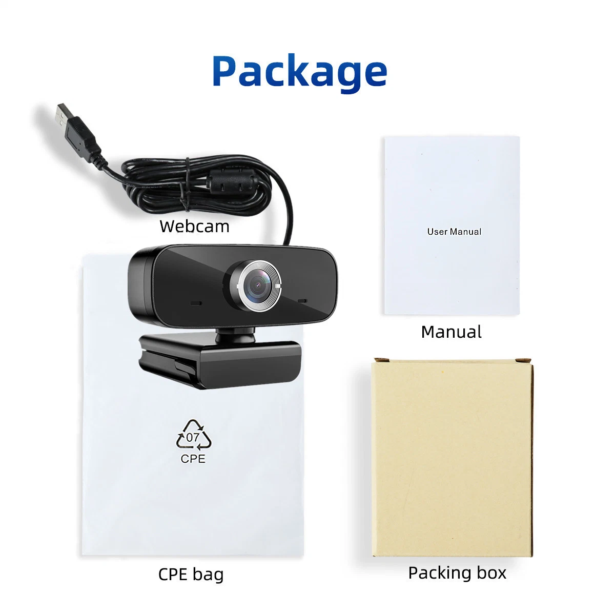 Full HD 1080P Clip on Computer Laptop USB2.0 Plug and Play Mini USB Cameras for Video Calling with 102degree Wide Angle Lens