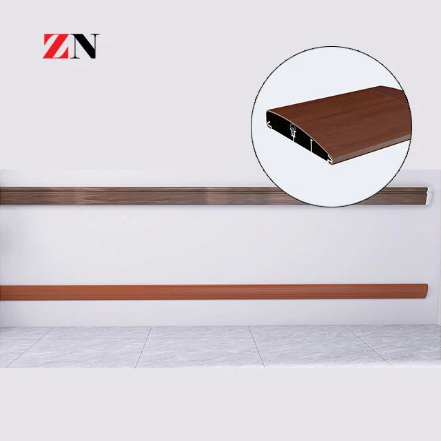 Protectores de pared de grano de madera y rieles de impacto para edificios PVC Protectores de parachoques Hospital Wall Guard Rails