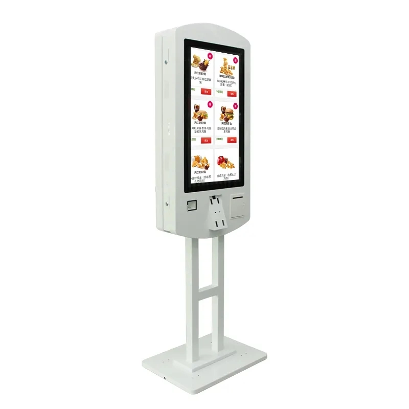 Self-Ordering 32inch Touchscreen Payment Ticketing Kiosk with Thermal Printer Qr Code Scanner