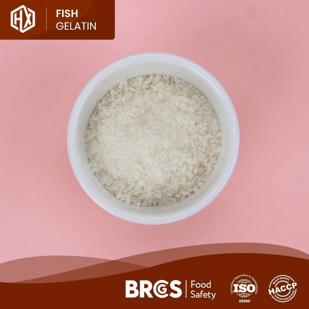 Haoxiang pescado comestible de alta calidad piel Gelatina China Grado alimenticio Bacalao pescado piel Gelatina Fabricación ODM OEM Farmacéutica Cod Piel de pescado Gelatina