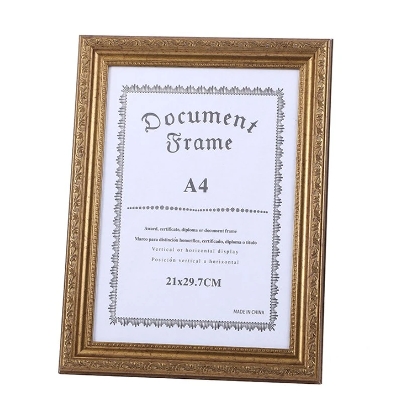 Manufacturers Custom American Vintage Photo Frame A3 A4 Certificate Diploma Frame Award Frame Resin Photo Frame