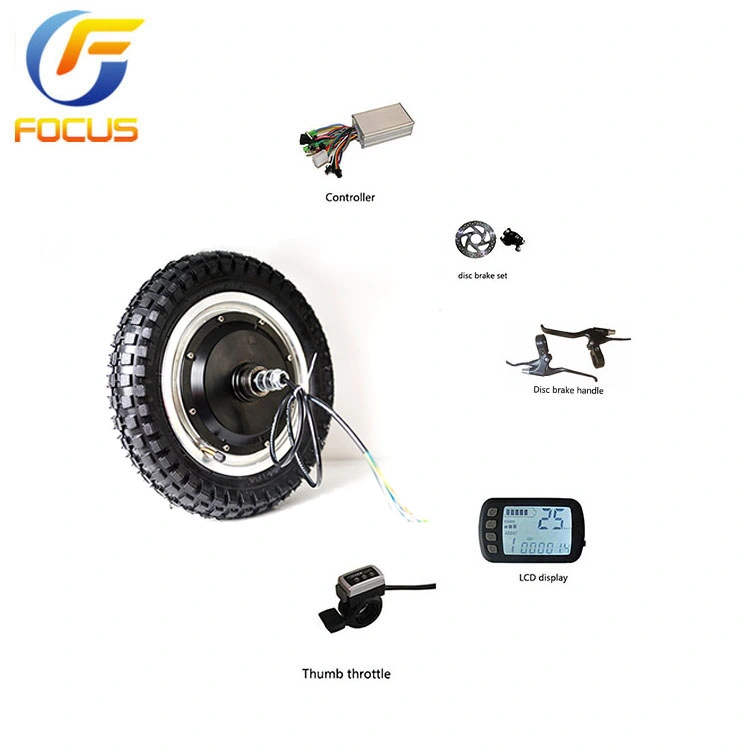 Full Kits 12 Inch Hub Motor Wheel Brushless Engine with Accessories for Electric Bicycle