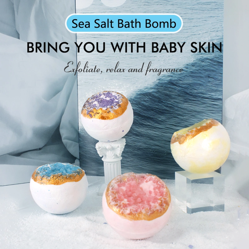 Low MOQ Colorful Shower Bath Fizzy Gift Set Golden Supplier Gift Set Salt Crystal Bath Bombs for Women