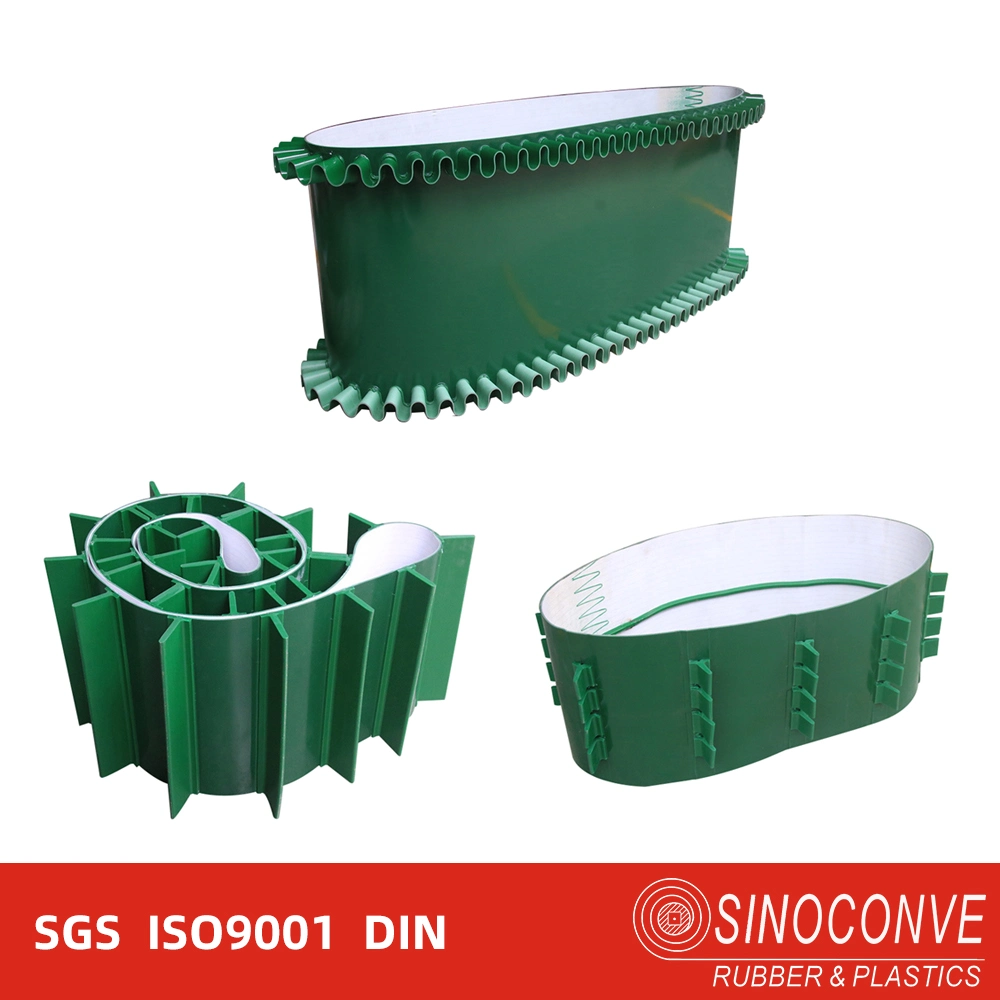 High quality/High cost performance 4.0mm Green Industrial Rough Surface PVC Conveyor Belt