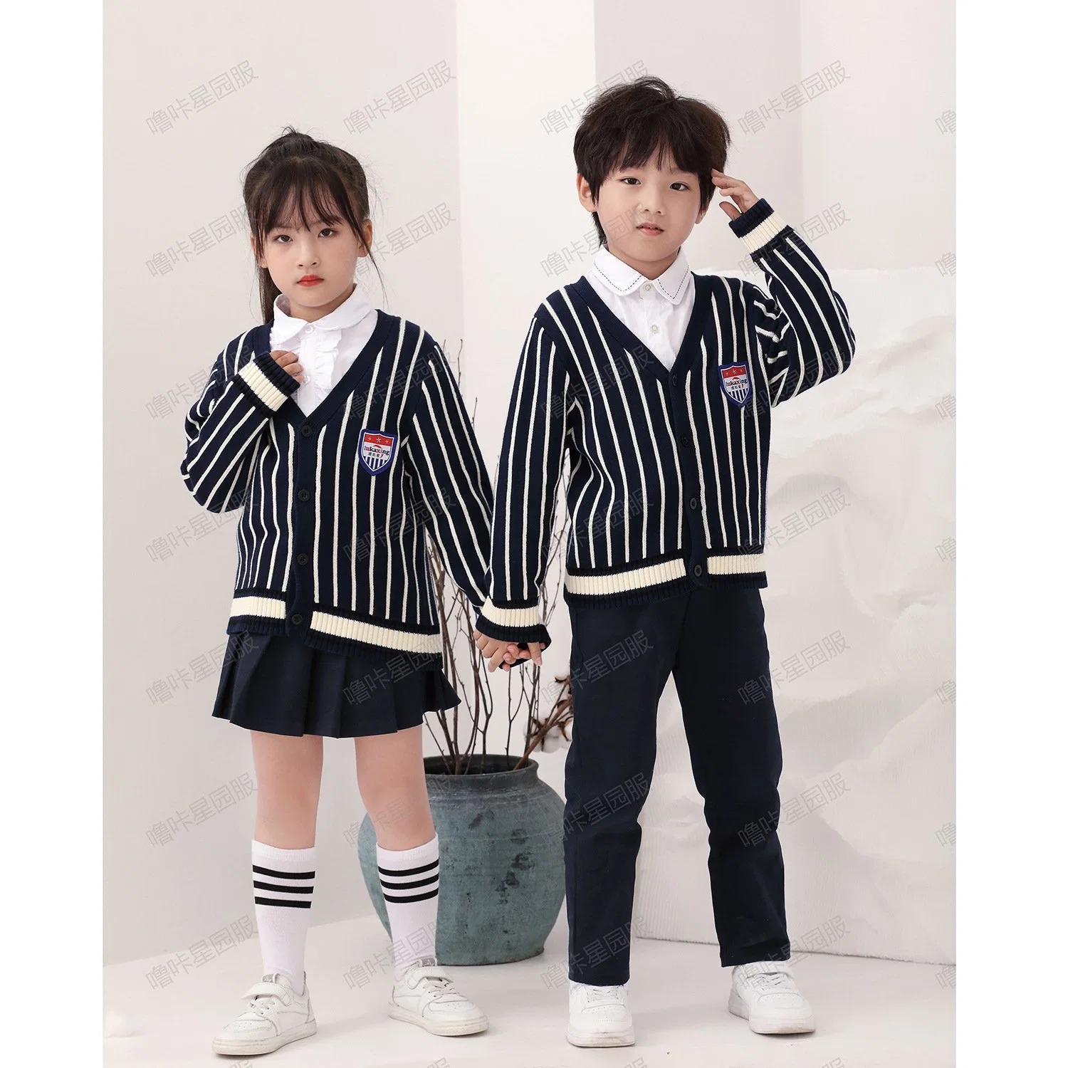 Manufacture Long Sleeve 100% Cotton Customized Educational Dress Kids Wear School Attire