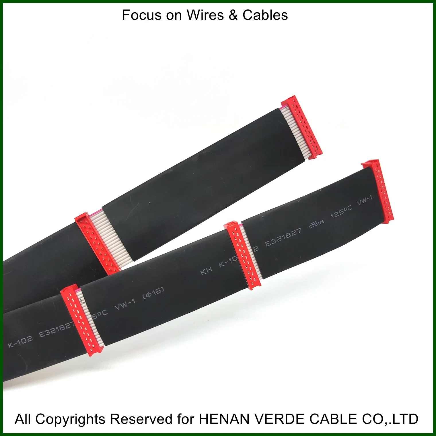 Factory Direct Customized 24 Pin Ribbon Cable with Red IDC Connectors