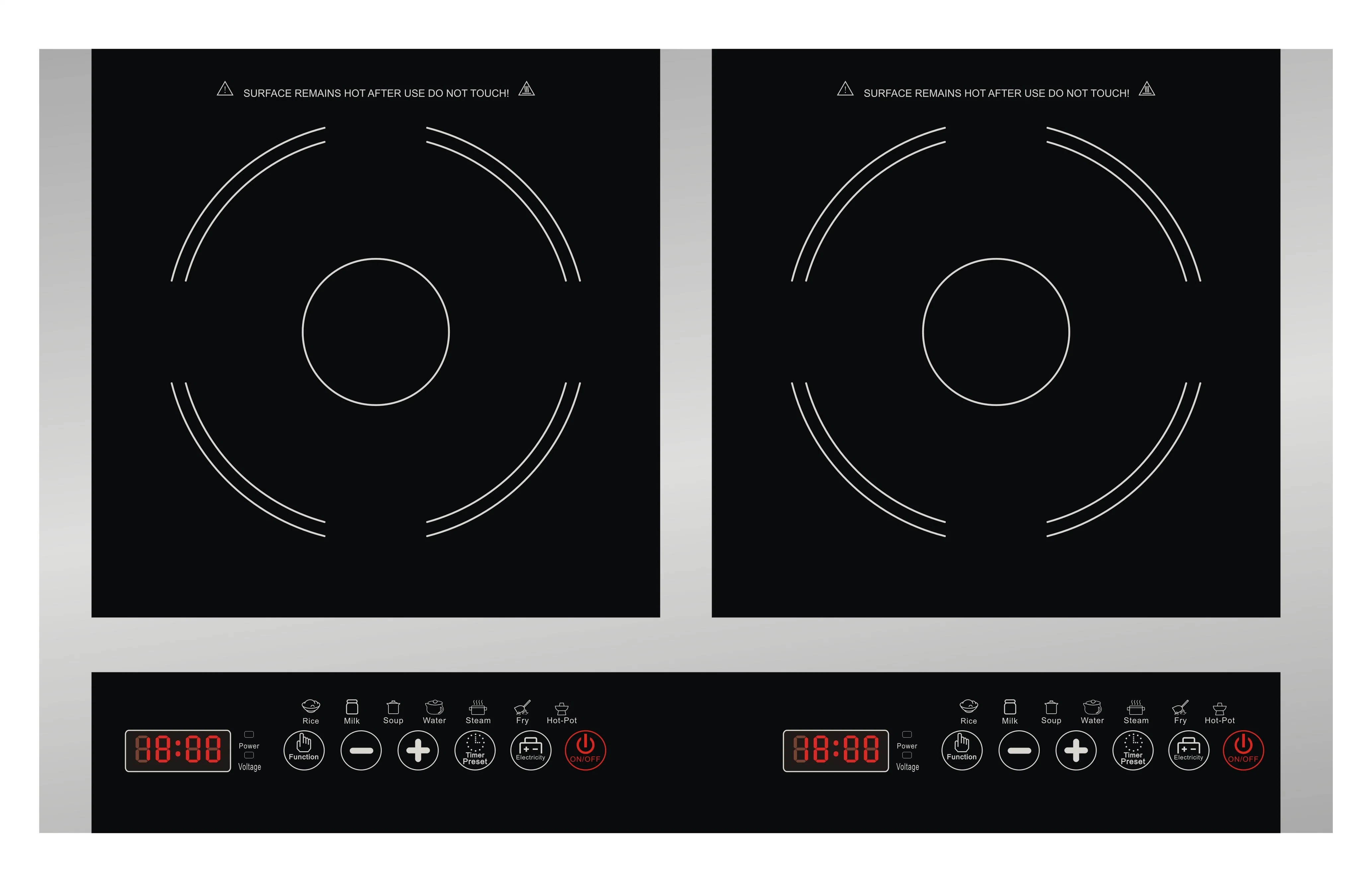 Double burners cheap price induction cooktop 1800W+1800W kitchen appliance