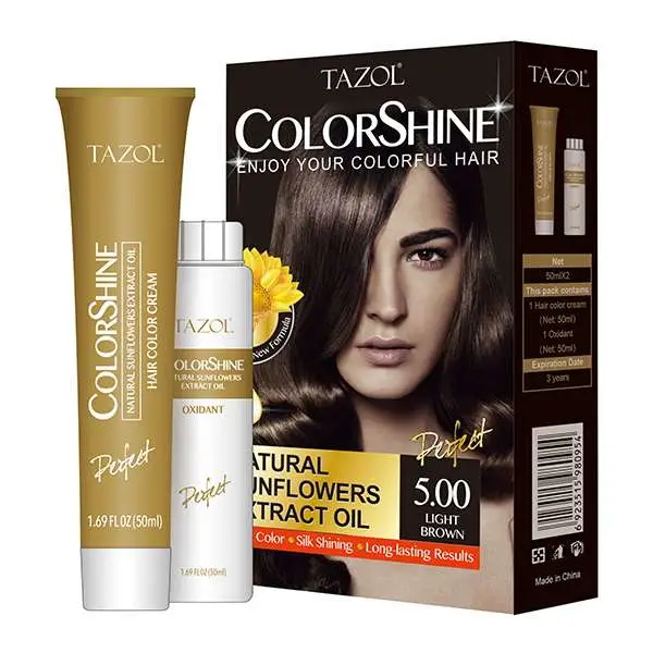 Tazol Hair Care Colorshine Hair Dye (Light Brown) (50ml+50ml)