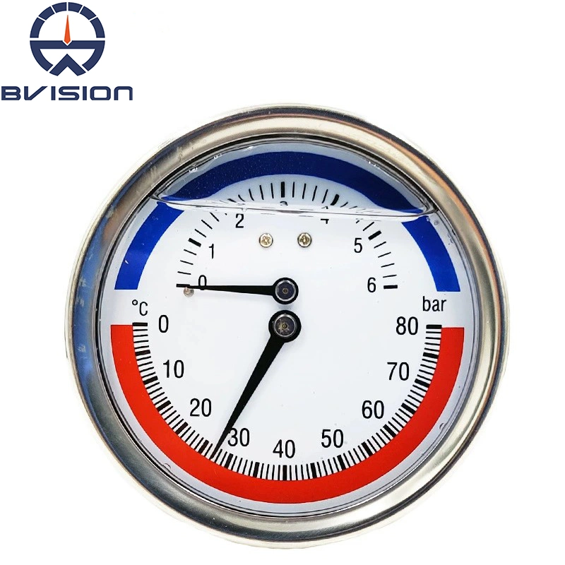 Ynw80z 6bar 80&ordm; C Semi Ss Oil Filled Temperature and Pressure Gauge