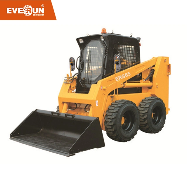 Everun Ers65t 1000kg Chinese Small Skid Steer Loader with Different Attachments