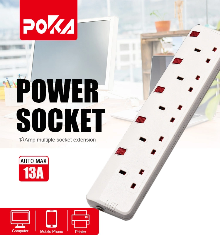 Less Resistance and Heat Universal UK Plug Power Strip Socket