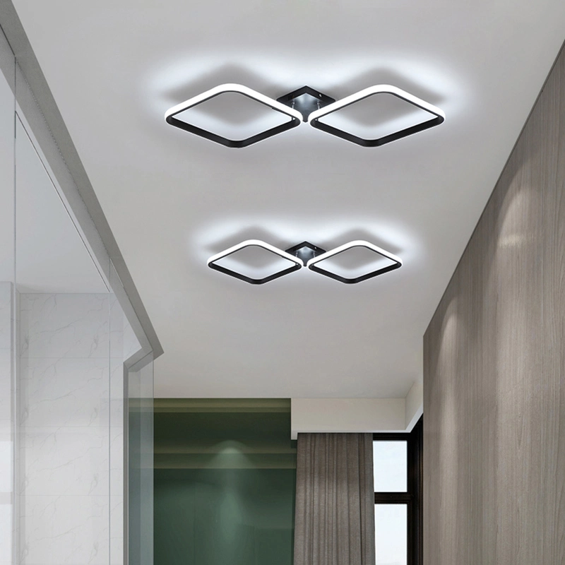 Éclairage annulaire noir&amp;blanc Les lampes à LED Intérieur lustre moderne