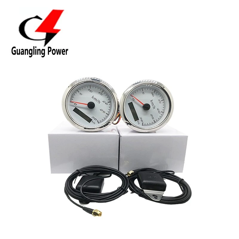 85mm Speedometer Gauge Pointer White Faceplate Digital Speed Meter Gauge 60km/H