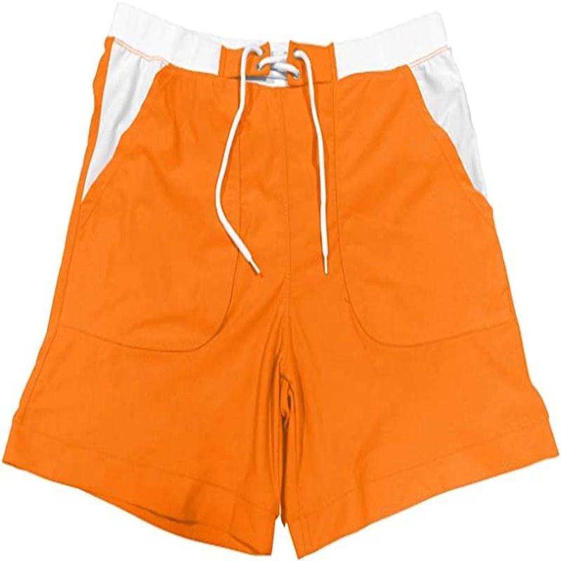 Men Swimwear Solid Basic Long Swim Sport Trunks Board Pockets Swimsuits