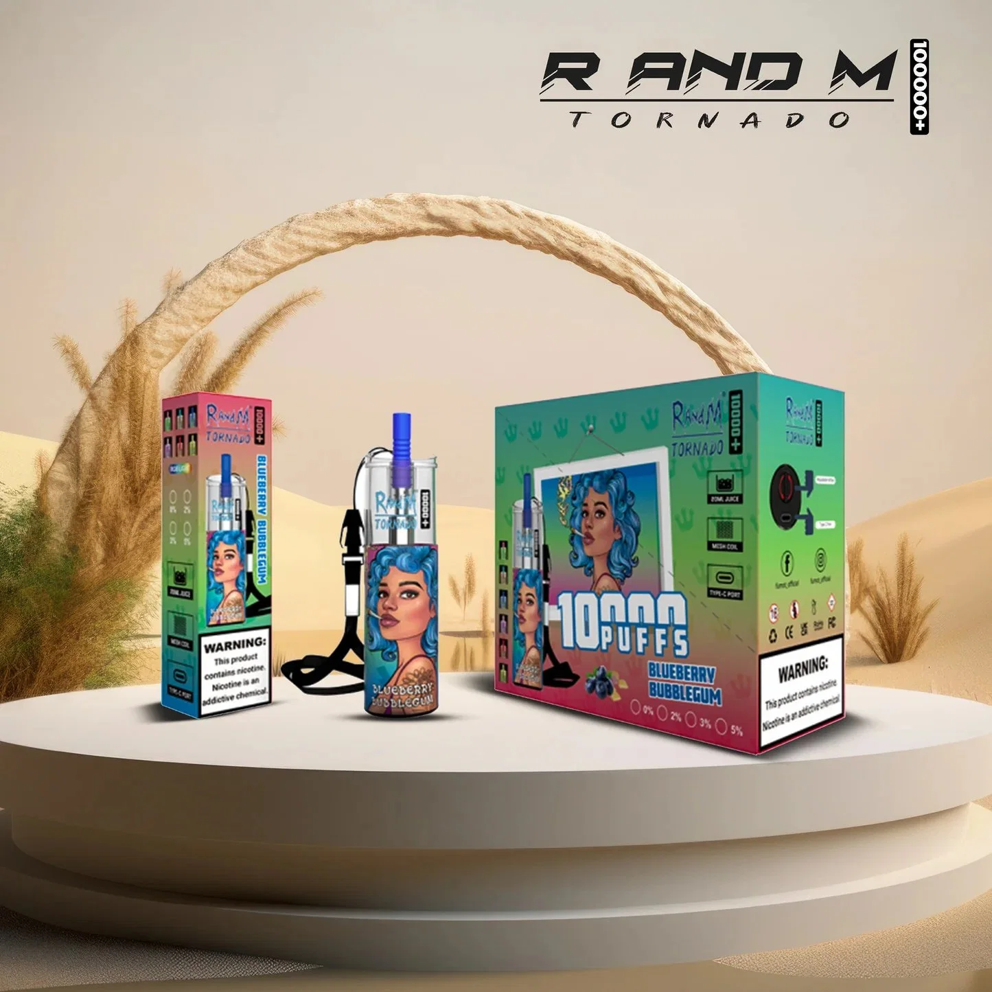 Randm Tornado 10000 Plus Puffs Distributors vape 20ml Electric Hookah Disposable/Chargeable Vaporizer Customize Vape Pen Slim We I Vape Portable