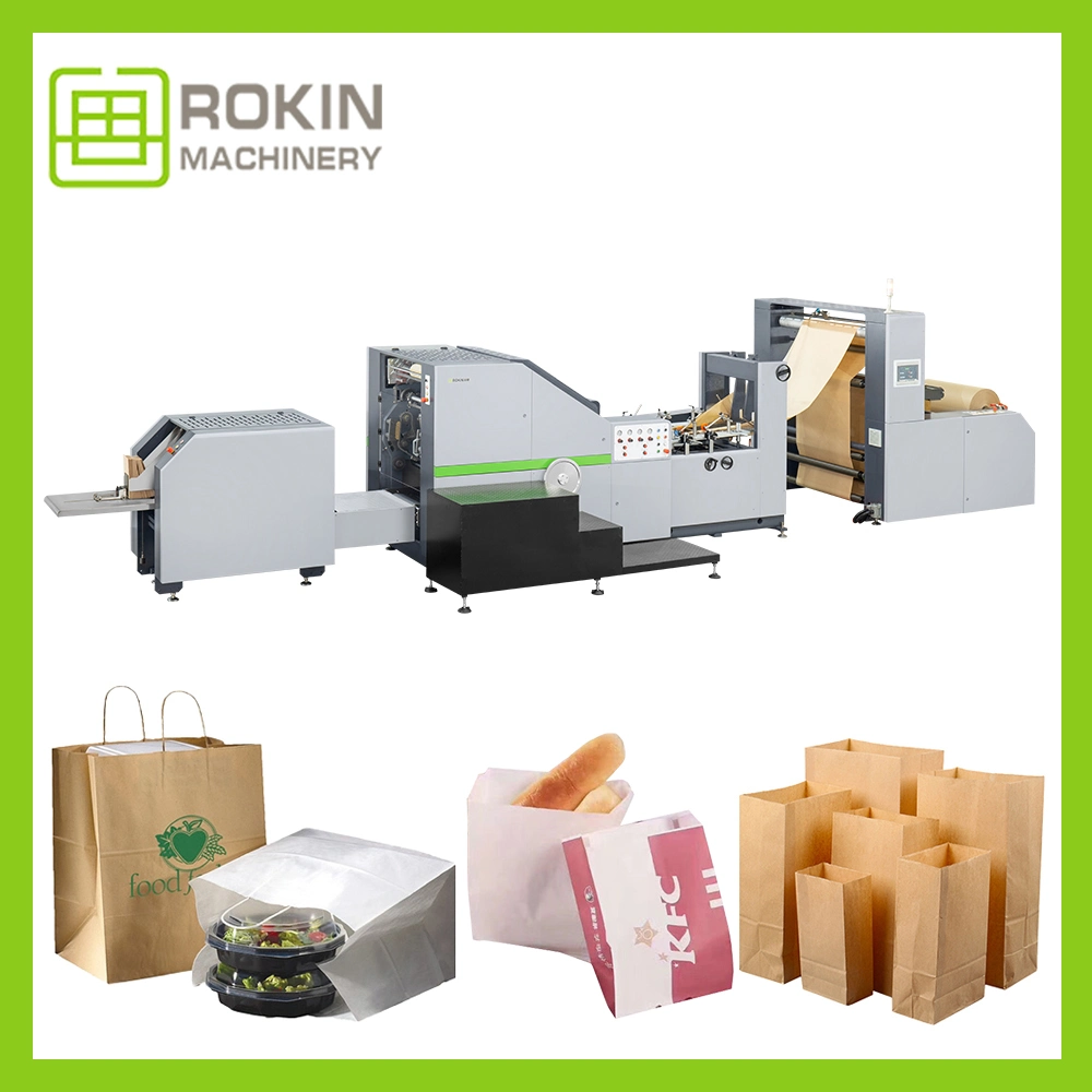 Cake Packaging Brown Kraft Paper Bag Making Machine Burge Paper Bag Forming Machine