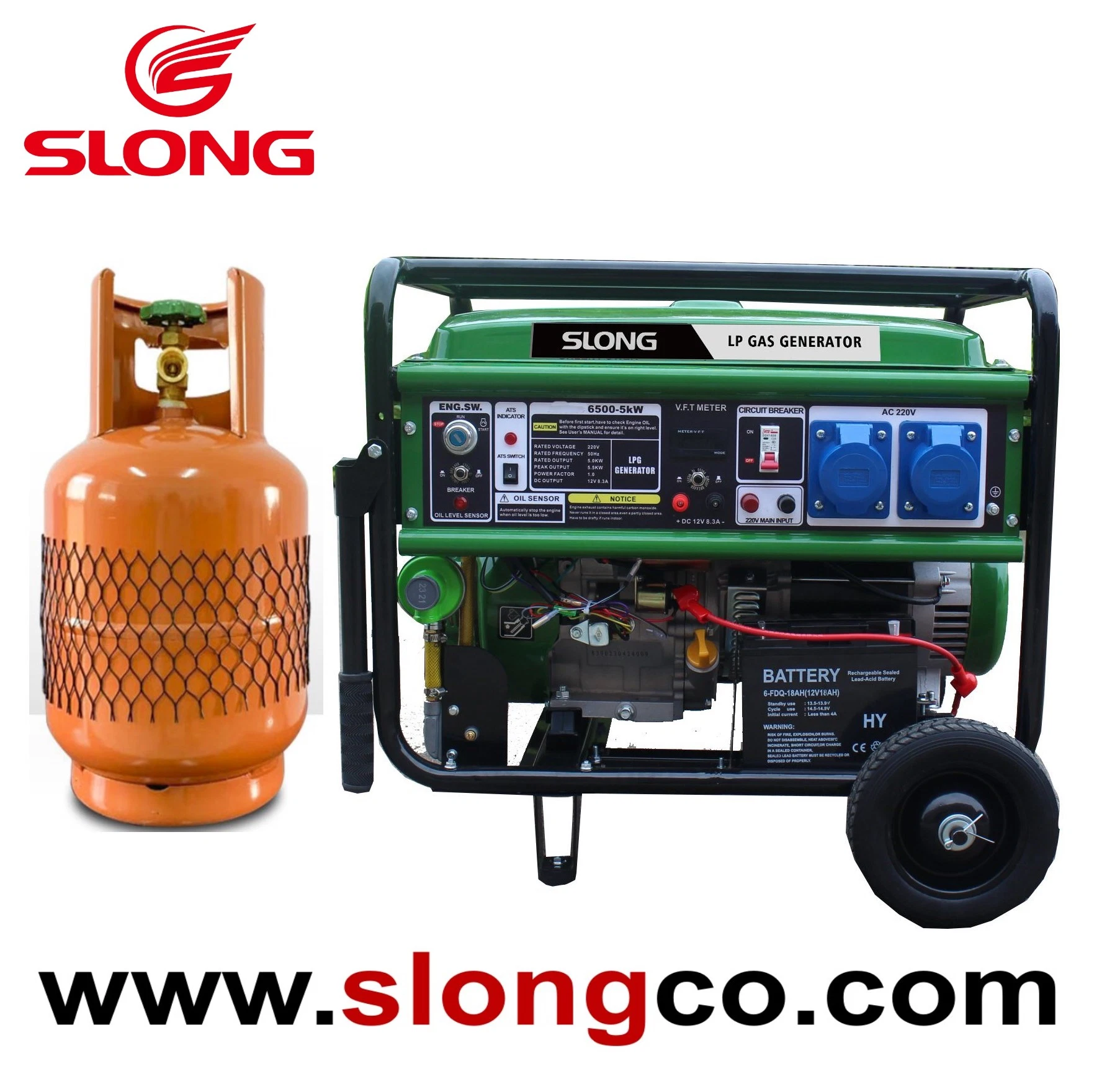 Slong Portable Gas Generator 3kw 5kw 6kw 8kw LPG Generator