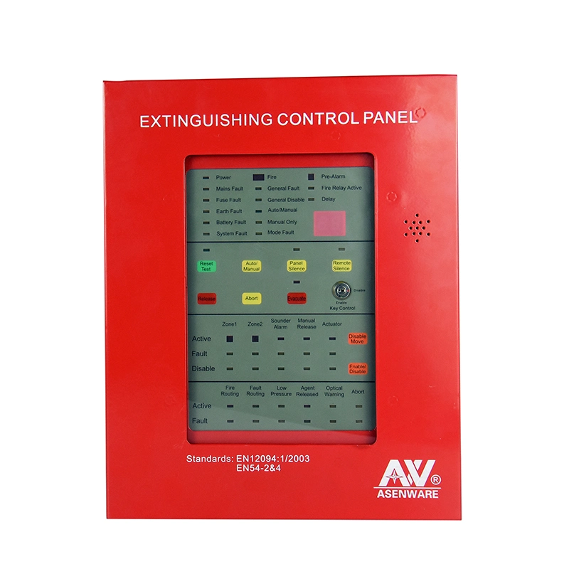 Conventional 4 Zones Fire Extinguisher Gas Control Panel for Sever/Data/Electric Room