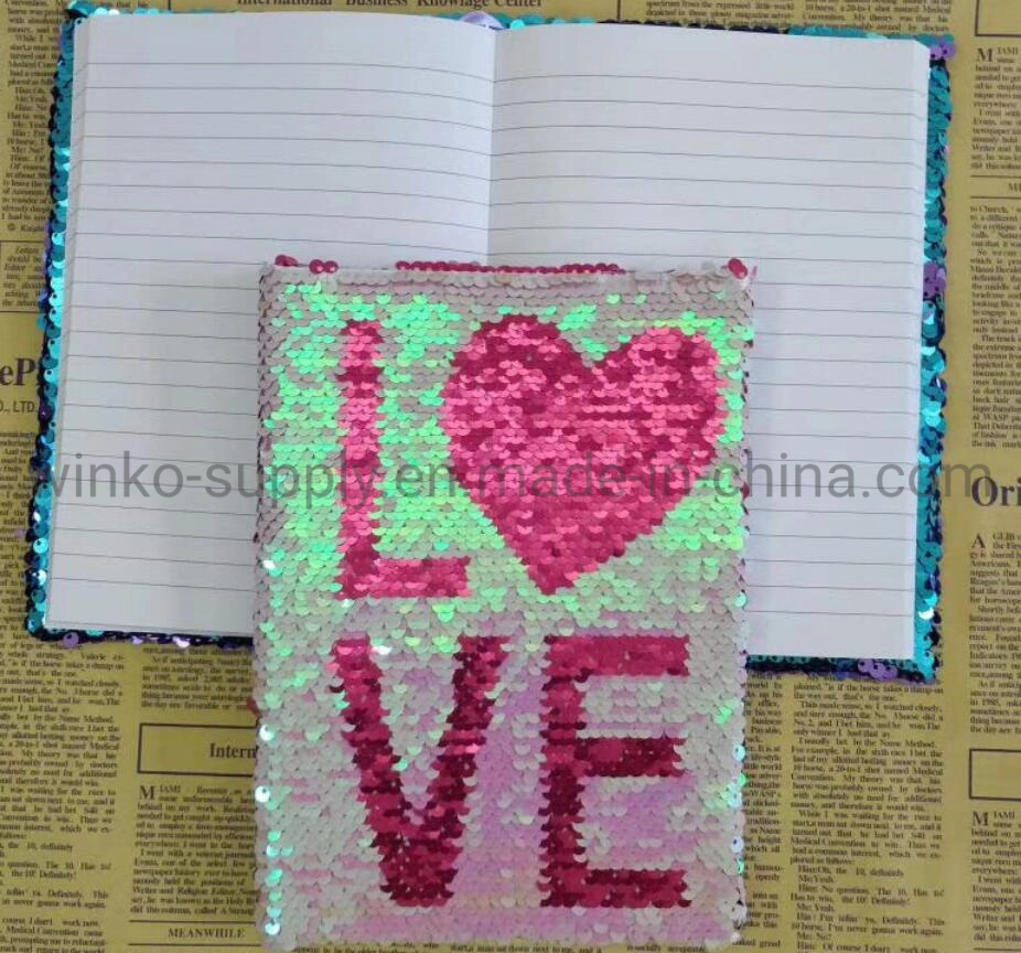 Reversible Sequin Glitter Cover A5 Diray Notebook