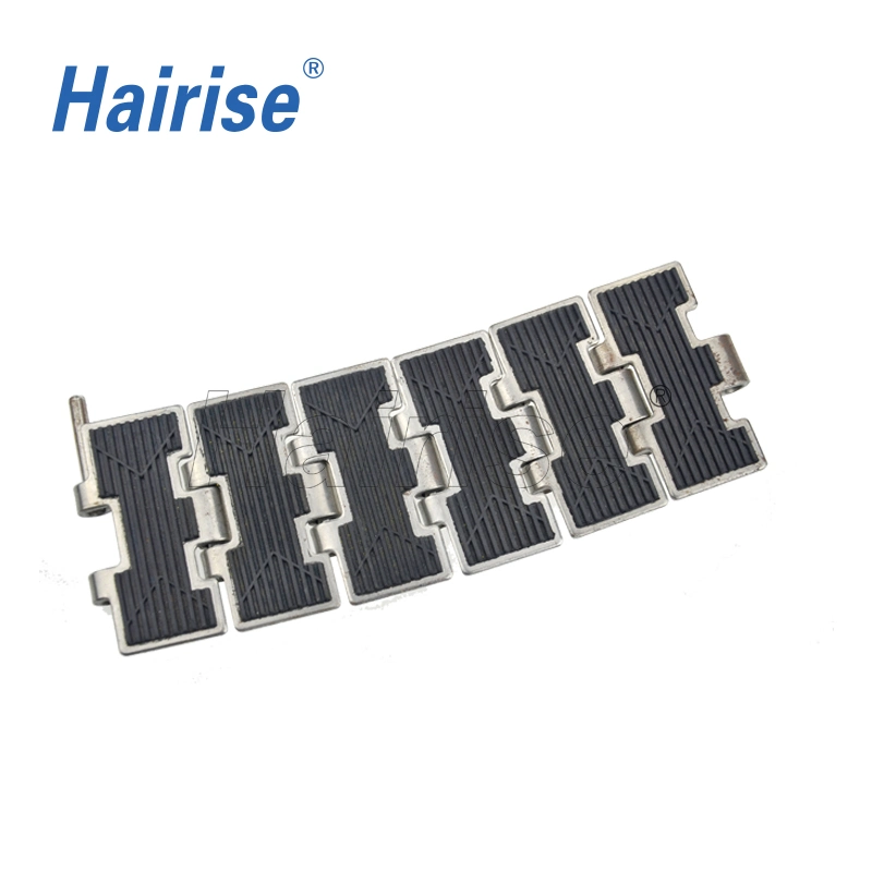 Hairise Flat Top Chain 812fh Series Stainless Steel Rubber with FDA& Gsg Certificate