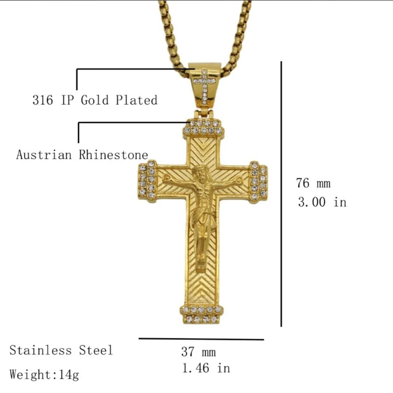 Cross Simple Trip Trumping Titanium Steel Drilling Necklace Pendant Swiping Gift Women Gift Gift Jewelry