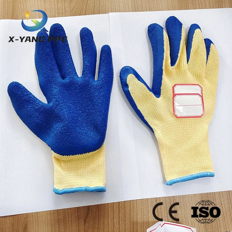 10g Seamless Rubber Hand Wrinkle Latex Coated Safety Work Gloves for General Multi Use Construction Warehouse Gardening Assembly Lands