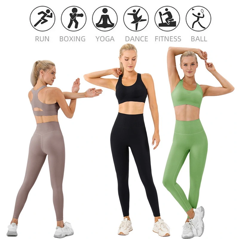 Super Soft Workout Sets for Women 2 Piece High Waisted Yoga Leggings + Adjustable Sports Bra Matching Fitness Outfit Pilates Gym Clothes Suit