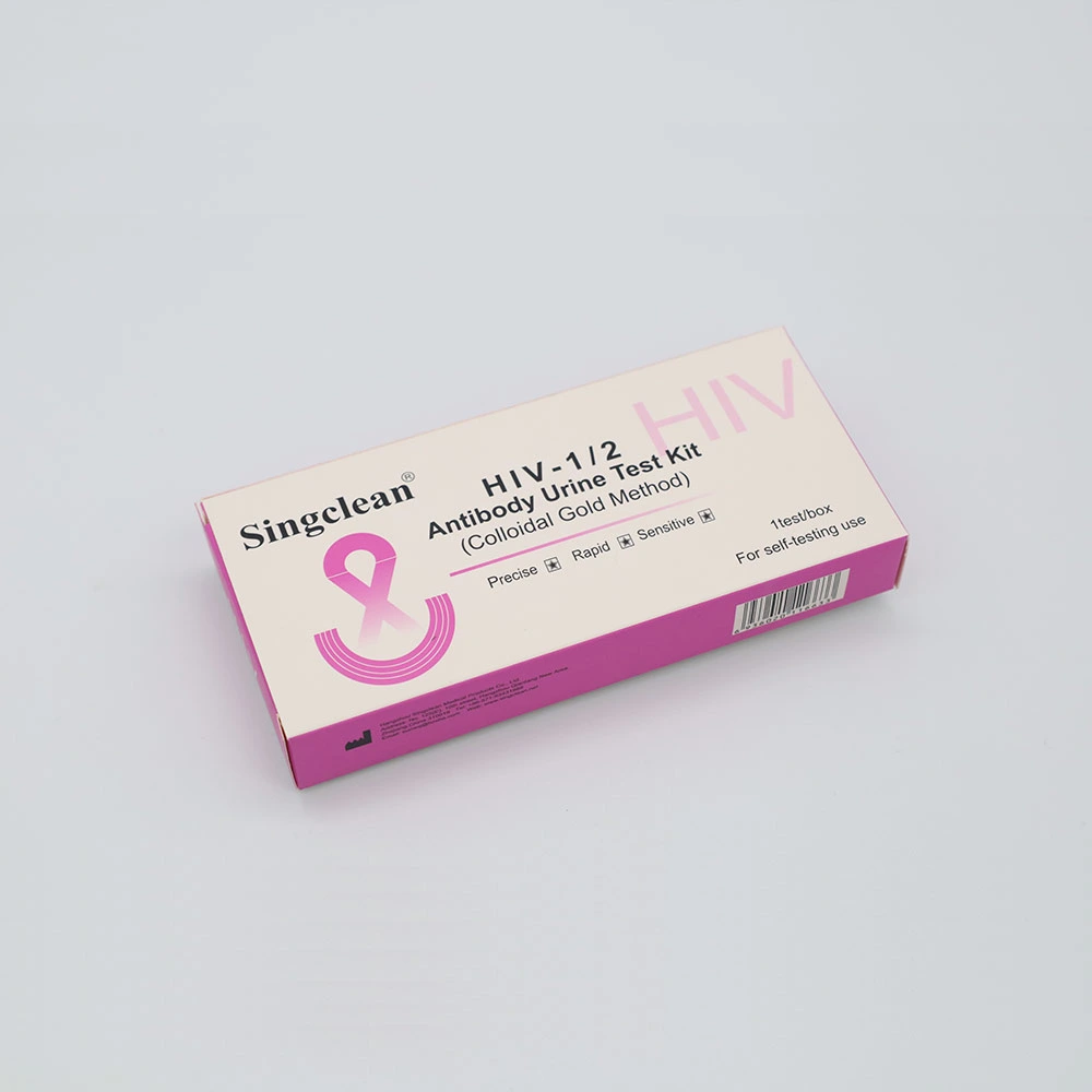 SingClean Wholesale approuvé ce diagnostic rapide en une étape IVD en laboratoire Produits médicaux TEST d'anticorps pour l'urine VIH 1/2 PEE Détection