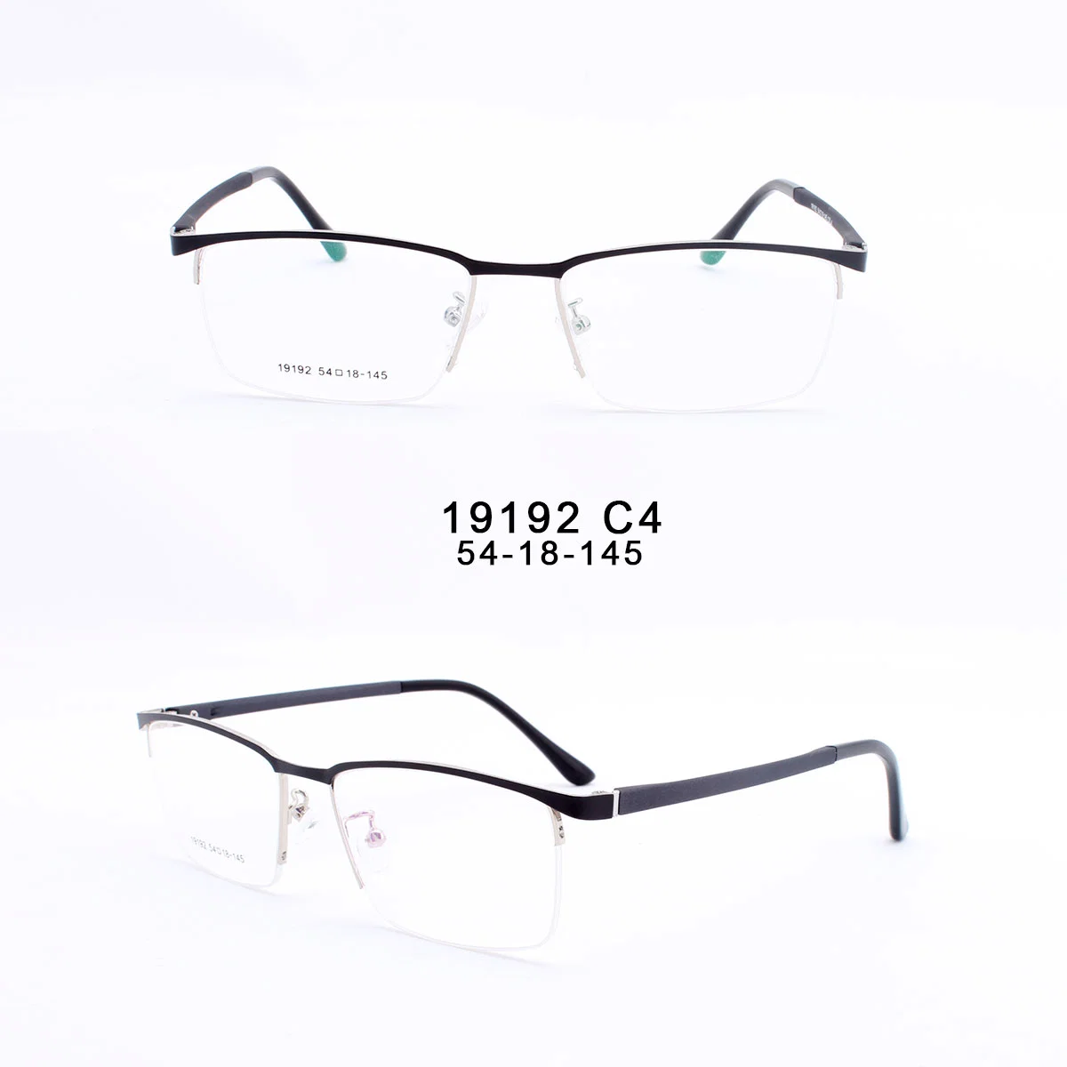 Semi-Rimless Stainless Square Eyewear Frames Lightweight Optical Eyeglasses